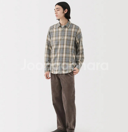 무인양품 플란넬 체크 셔츠 M (무라리)--2