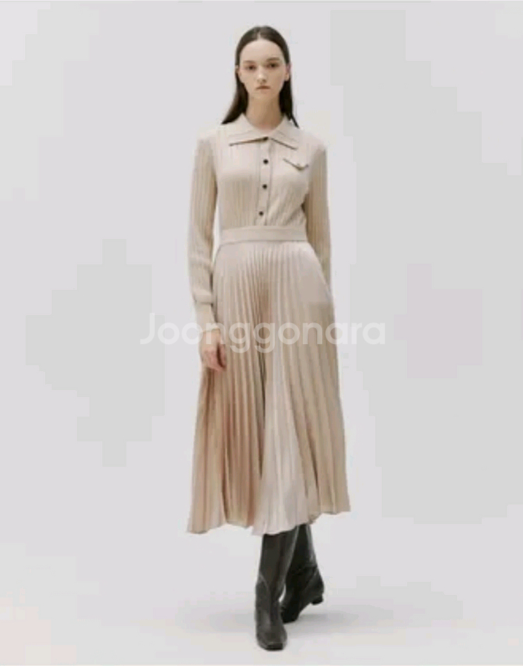 질스튜어트 JILLSTUART 울 니트 플리츠 원피스--1