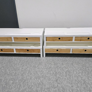 원목 모니터 받침대, 수납함, 받침대, 서랍장 4개 일괄