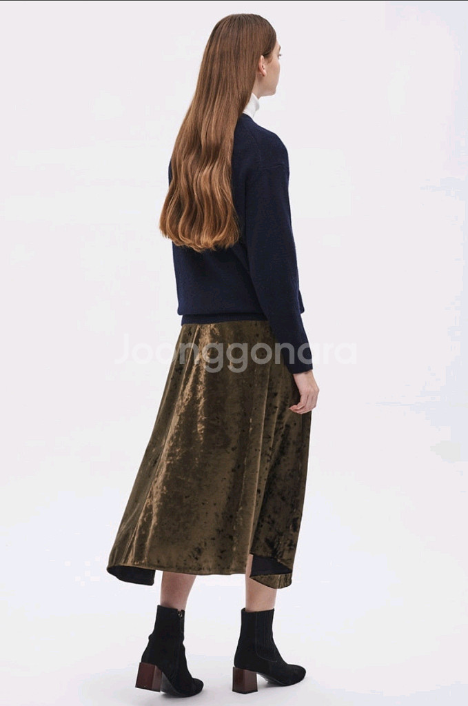 시스템 SYSTEM 밴딩 벨벳 스커트--1