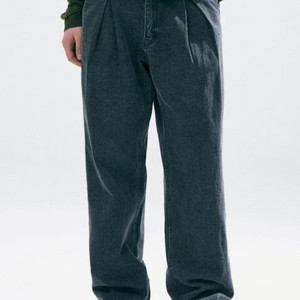 남자바지 스톤 플리츠 블랙 데님팬츠L 새상품