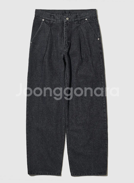 남자바지 스톤 플리츠 블랙 데님팬츠L 새상품--1