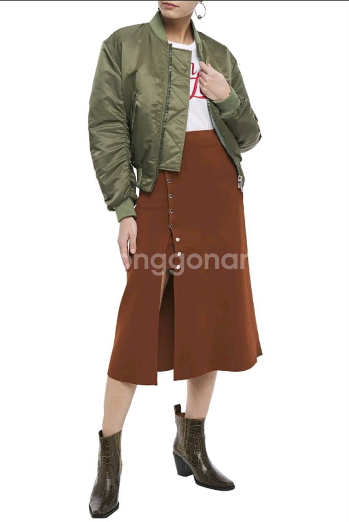 산드로 sandro 골드 버튼 슬릿 니트 스커트--0