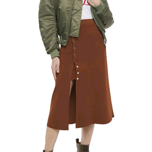 산드로 sandro 골드 버튼 슬릿 니트 스커트