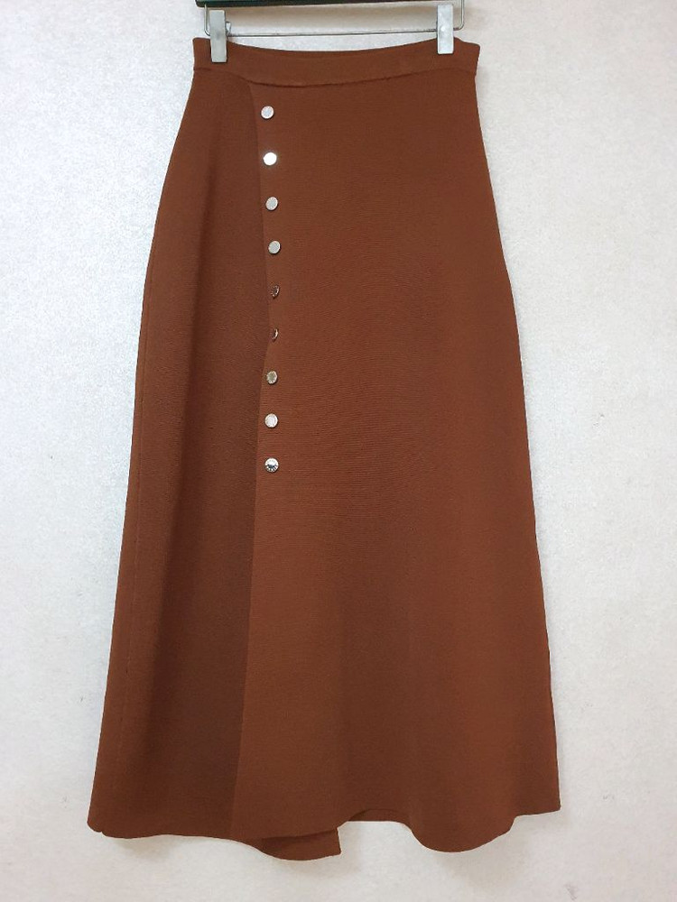 산드로 sandro 골드 버튼 슬릿 니트 스커트--2