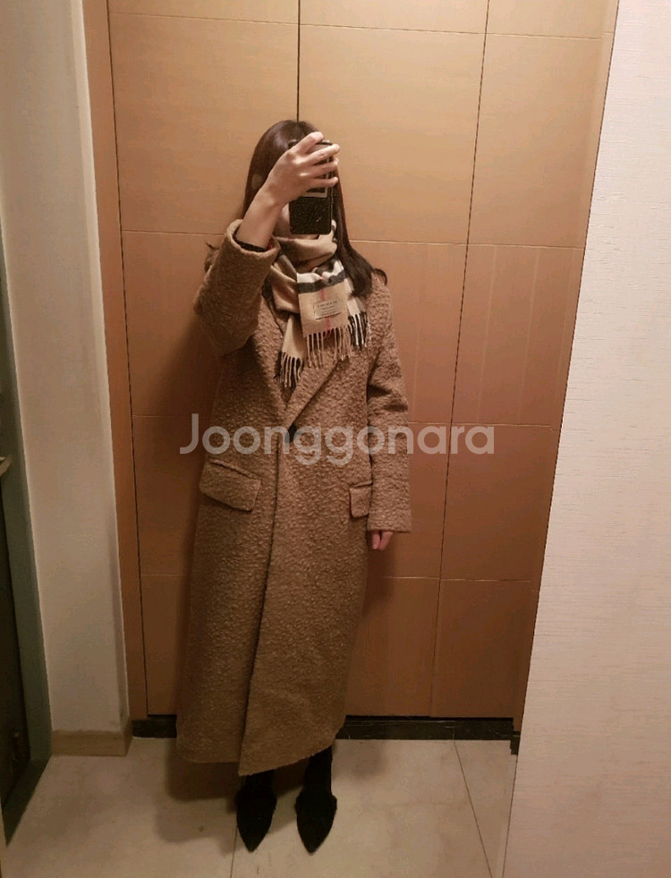 빔바이롤라 BIMBAYLOLA 카멜 부클레 코트--1