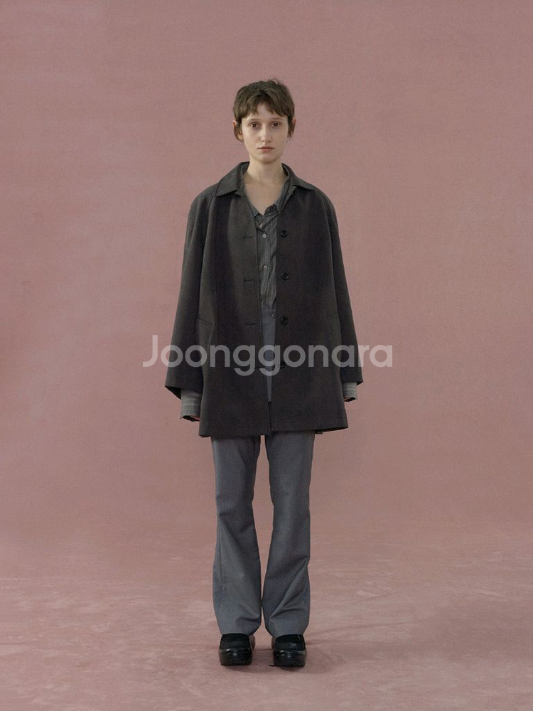 리본빛 nutty suede trench coat charcoal--0