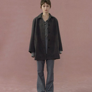 리본빛 nutty suede trench coat charcoal