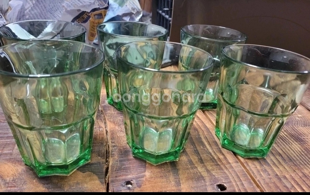 미사용/국산 유리잔 6개 세트 전부--0