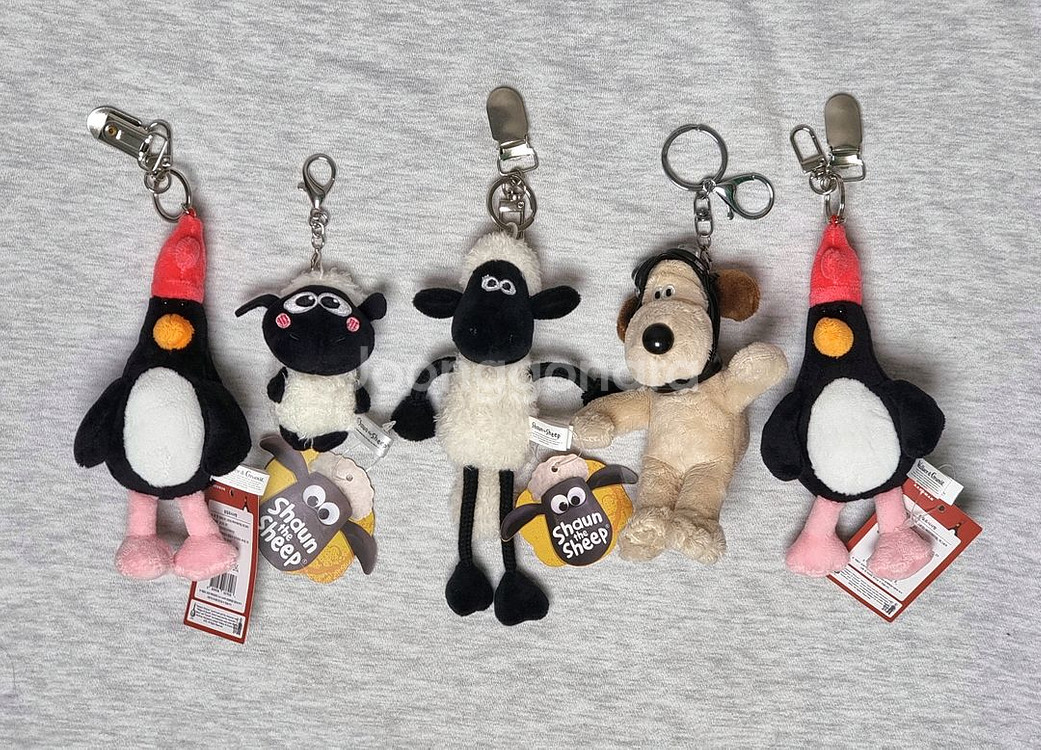 월레스와 그로밋 키링 인형 세트--0