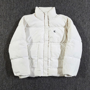캘빈 클라인 CK 아이보리 푸퍼 숏패딩