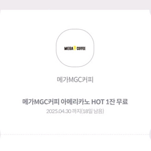 KT 메가커피 핫 아메리카노