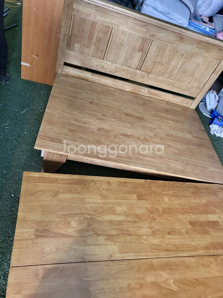 퀸 매트리스 + 원목 침대프레임 세트--6