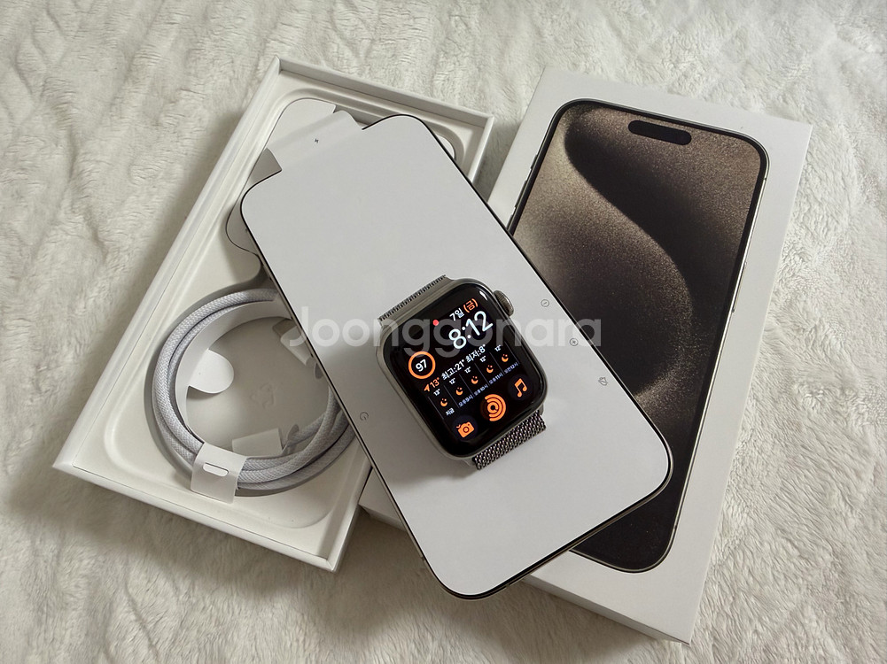 아이폰 15 프로 내츄럴 512 리퍼 미사용--0