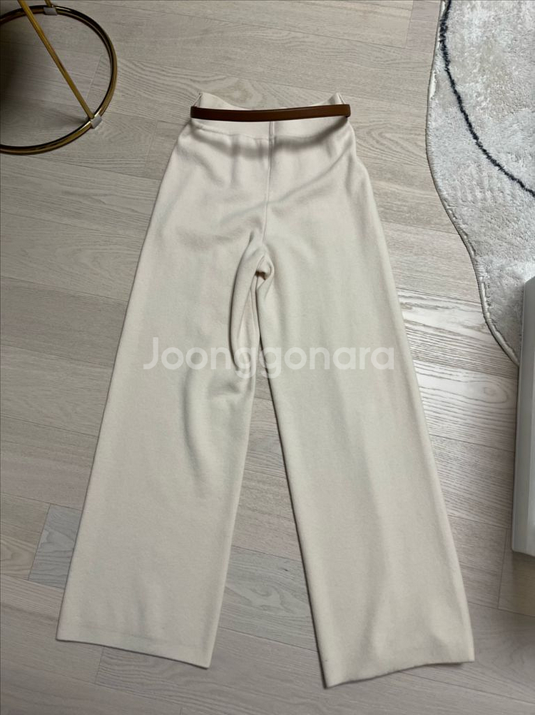 더캐시미어 캐시미어 세미 와이드 니트팬츠 아이보리(55)--2