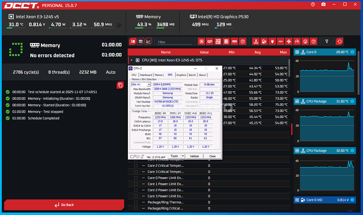 삼성 DDR4 2666V 8GB 단면 메모리 (2013주차)--3