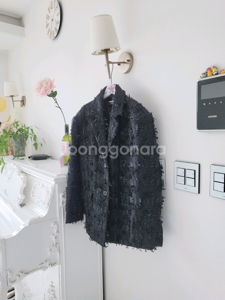 편집샾 보그 오버핏 블랙자켓(반택포)--3