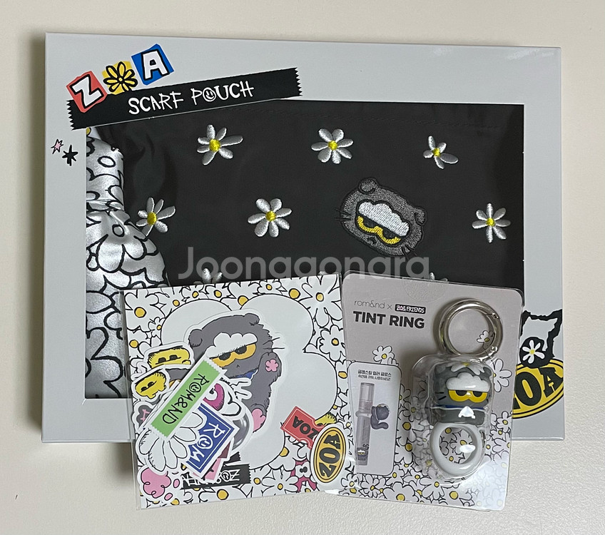 롬앤 지드래곤 조앤프렌즈 파우치,틴뚜링,스티커 3종세트--0