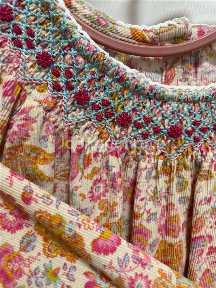 루이스미샤 골덴 플라워 원피스 6y--2