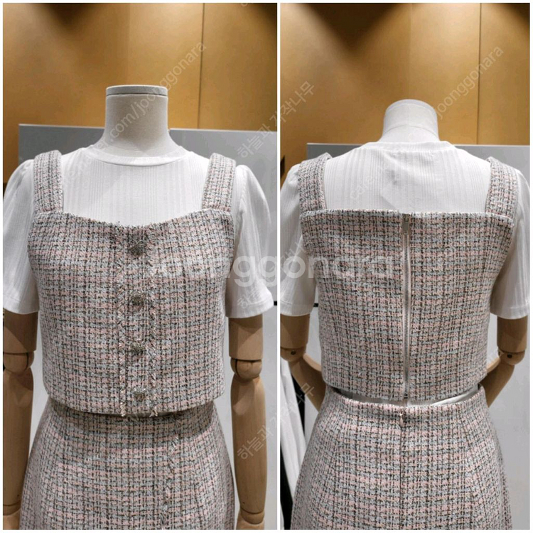 새상품 플라스틱아일랜드 트위드 뷔스티에 셋업(착불)--1