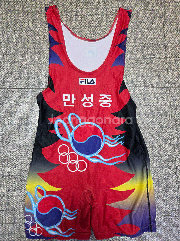 휠라 만성중 레슬링 시합복(레슬링복) L~XL--0