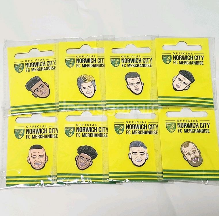 노리치시티 축구 선수 뱃지 8종 일괄 뺏지--0