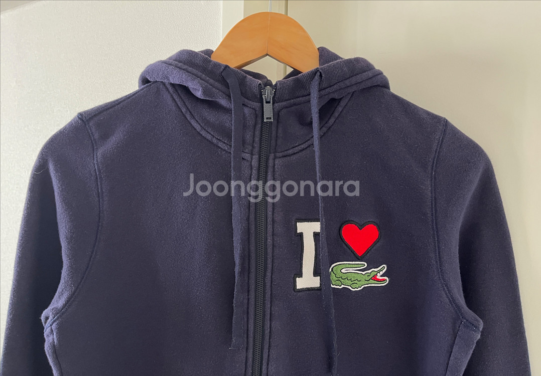 라코스테 네이비 후드 집업 (38 사이즈, 국내 55)--1