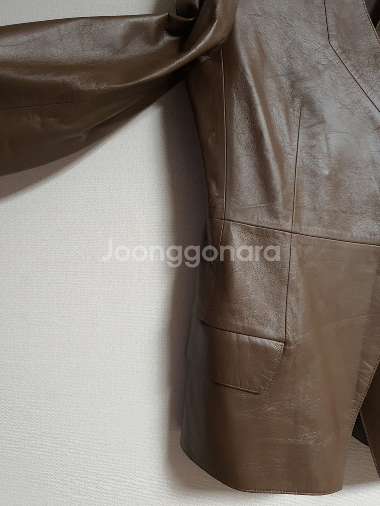 몽또또 브라운 램스킨 자켓 XS사이즈--5