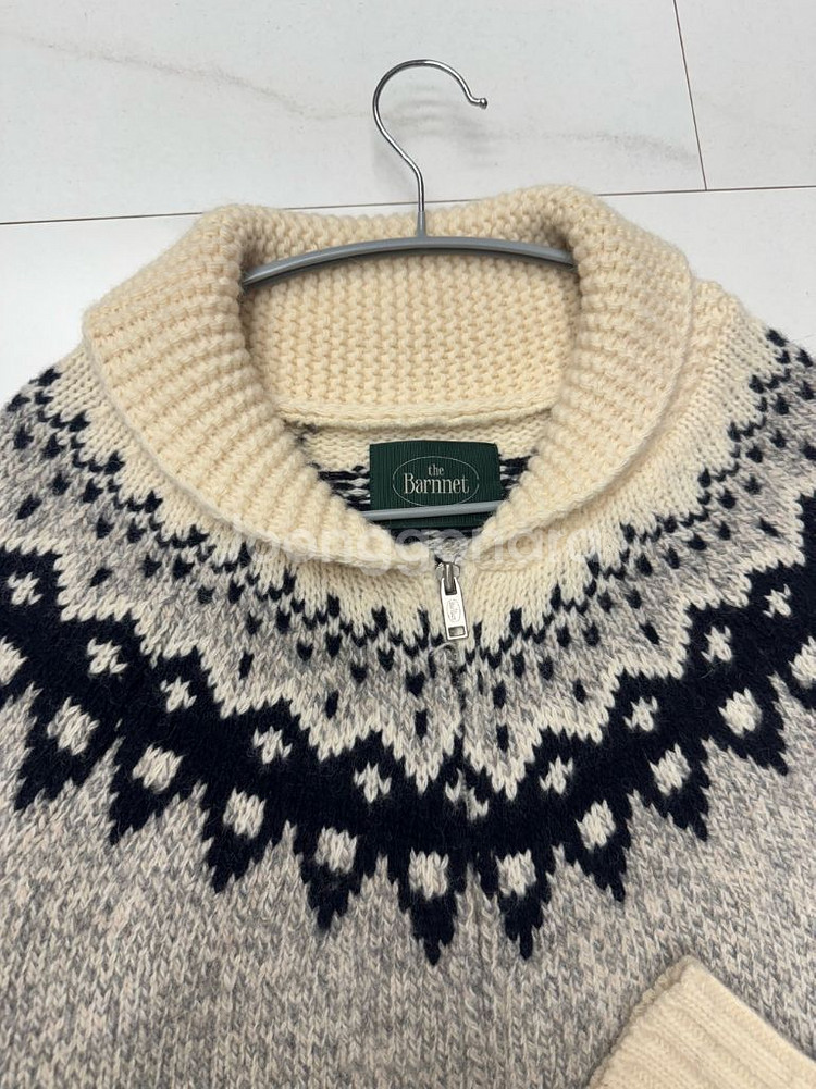 더바넷 Nordic Zip-Up Knit Cardigan--3