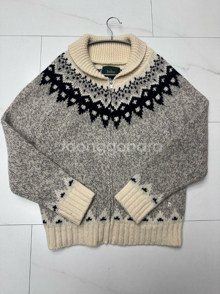 더바넷 Nordic Zip-Up Knit Cardigan--8