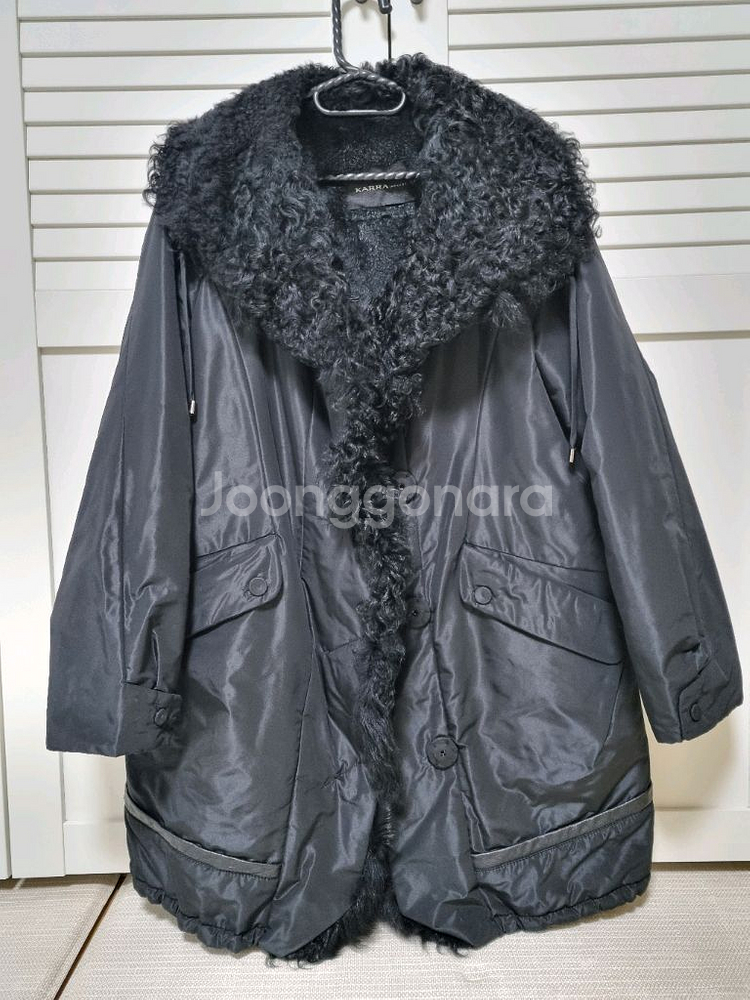 KARRA 리얼양털카라.토끼털안감 얇은패딩자켓. 55~66반--0