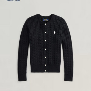 폴로 랄프로렌 걸즈케이블가디건 블랙L