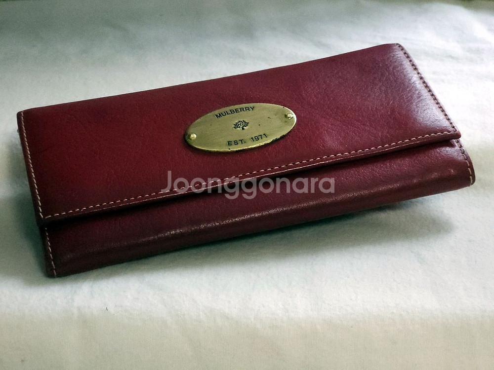 MULBERRY 멀버리 버건디 여성용 가죽 장지갑--0