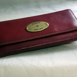 MULBERRY 멀버리 버건디 여성용 가죽 장지갑