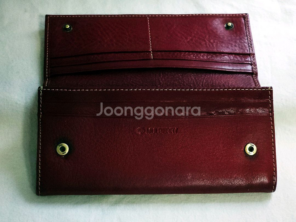 MULBERRY 멀버리 버건디 여성용 가죽 장지갑--4