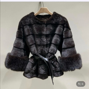 에코 밍크 퍼자켓(벨트포함)