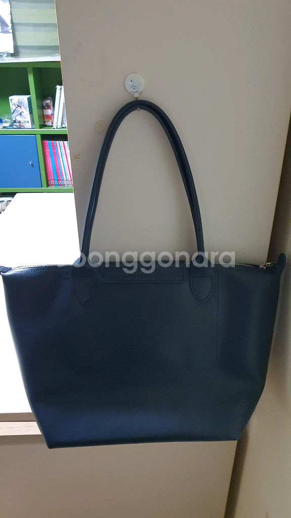 롱샴 르 플리아쥬 시티 M 토트백 네이비--1