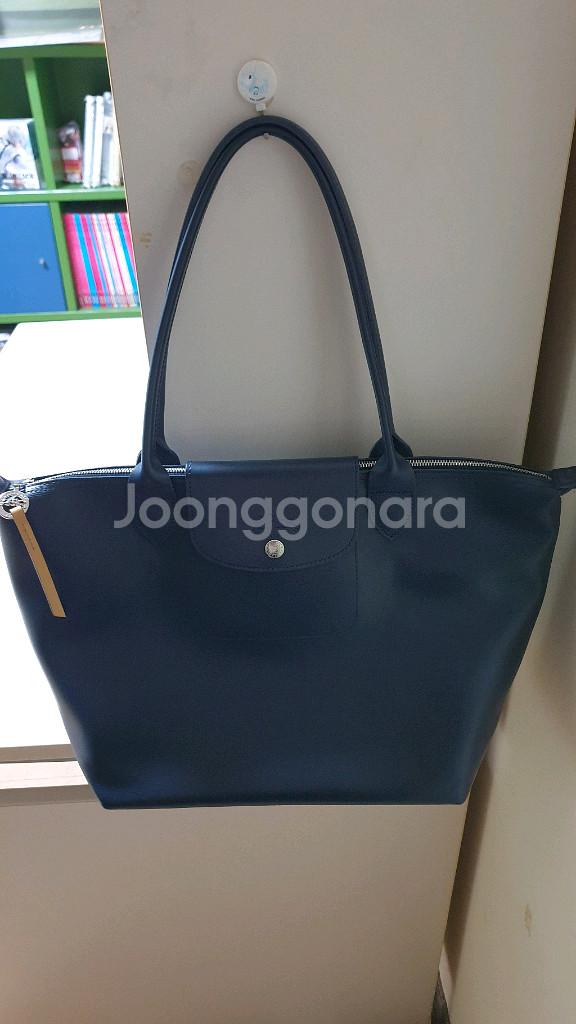 롱샴 르 플리아쥬 시티 M 토트백 네이비--0
