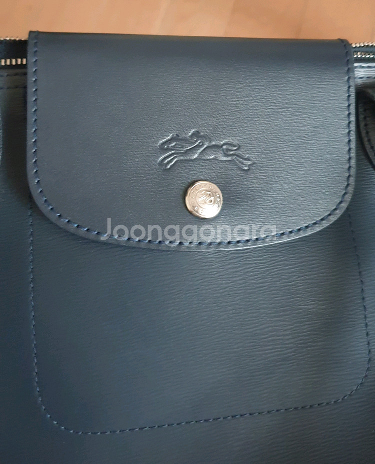 롱샴 르 플리아쥬 시티 M 토트백 네이비--5