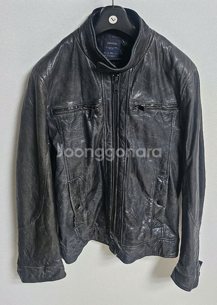 지오지아 이탈리아 리얼 양가죽 가죽재킷 블루종--1