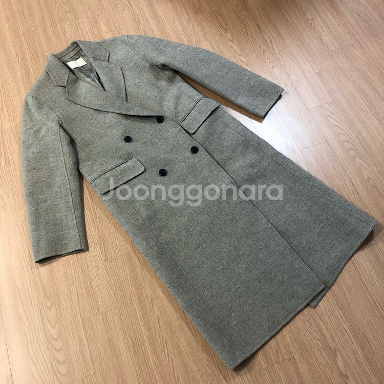 블러썸에이치컴퍼니 울100 롱 코트 블로썸 블라썸 그레이 더블 핸드메이드--0