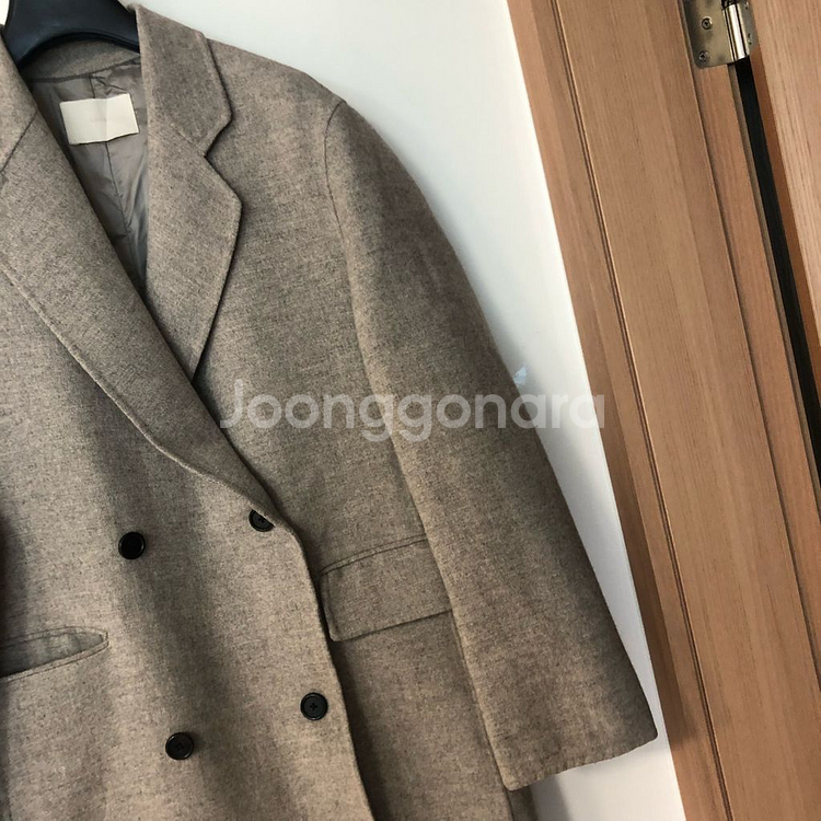 블러썸에이치컴퍼니 울100 롱 코트 블로썸 블라썸 그레이 더블 핸드메이드--4