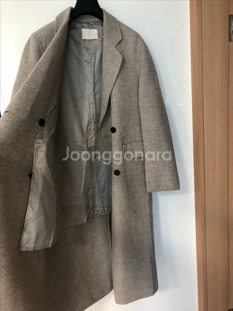 블러썸에이치컴퍼니 울100 롱 코트 블로썸 블라썸 그레이 더블 핸드메이드--9