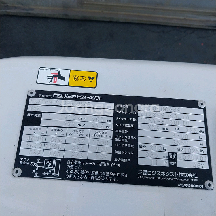 니찌유전동지게차 2.5톤 사이드쉬프트 장착 자동발장착 2020년식--5