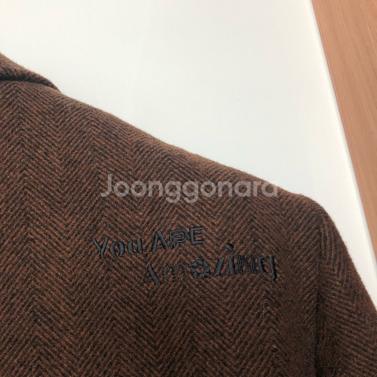 럭키마르쉐 20년 브라운 헤링본 울자켓 코트 하객룩 오버핏 럭키슈에뜨--6