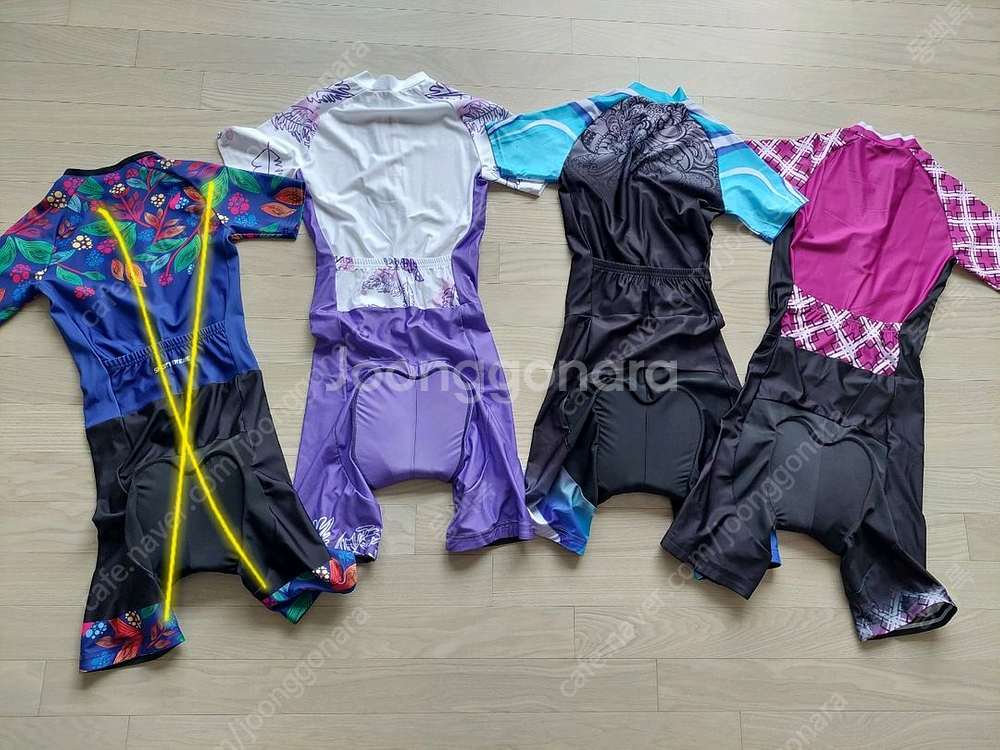 자전거의유 스킨슈트 반팔져지 패드바지 라이딩웨어--1