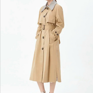 잇미샤 20년 체크 카라 트렌치코트 자켓 점퍼 올드머니룩 하객룩 결혼식