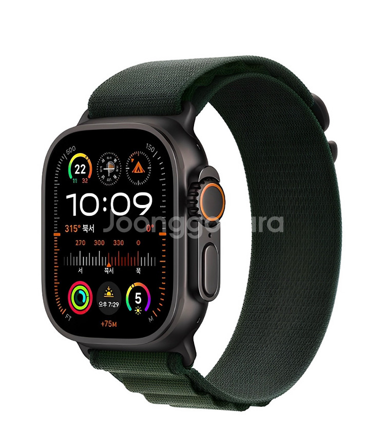 미개봉 애플워치 울트라2 블랙티타늄(다크그린알파인루프 밴드) 판매합니다.--2