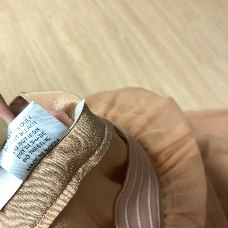 15eme 피프틴엠 샤 핑크 망사 롱 스커트 치마 하객룩 출근룩 결혼식 이미지