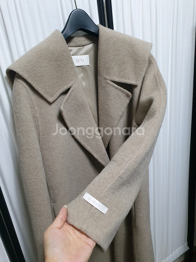 한섬 SJSJ 세일러카라 양모 혼방 핸드메이드 코트/55--1